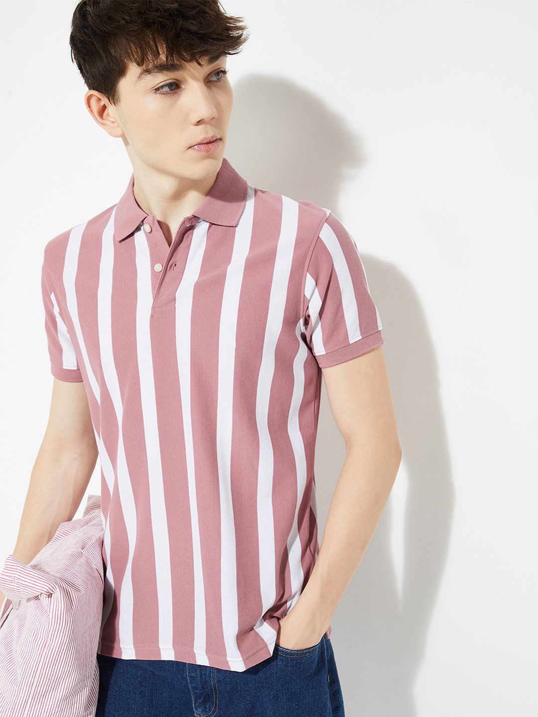 max Striped Polo Collar Casual T-shirt
