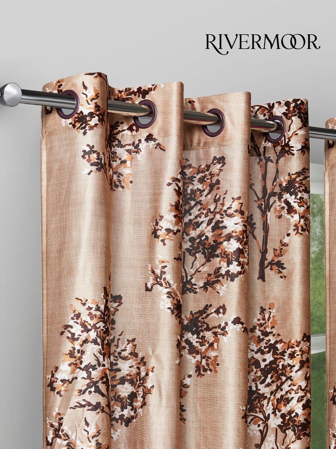 RIVERMOOR RIVERMOOR Brown Set of 2 Floral Door Curtain