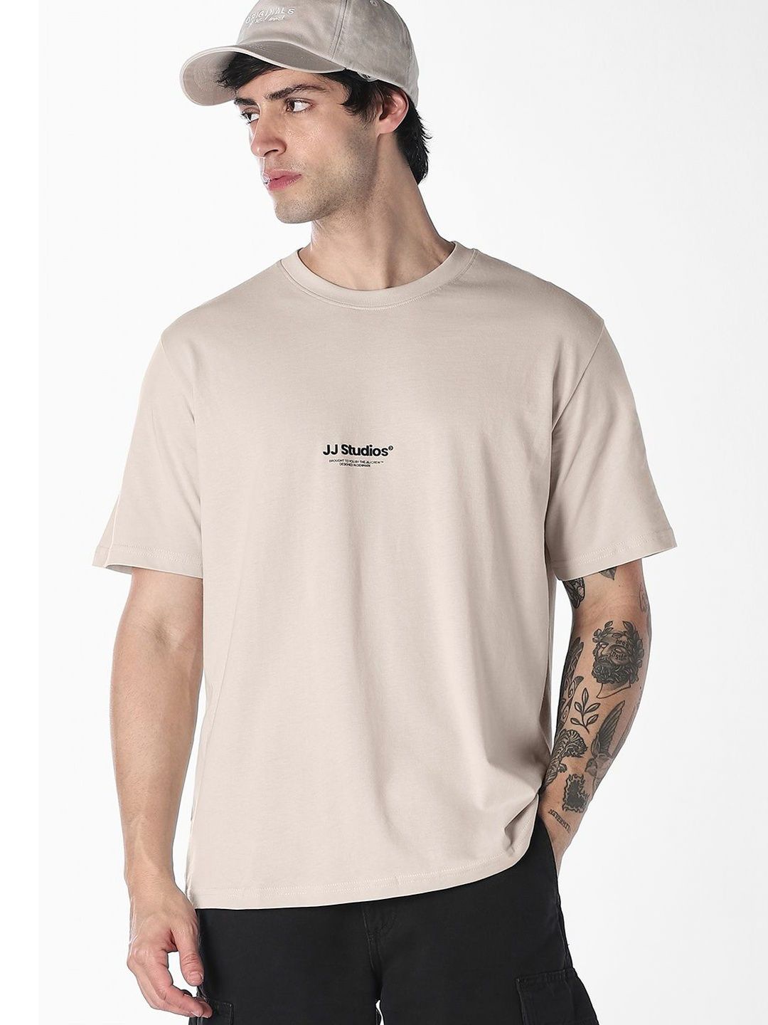 Jack & Jones Men Typography Printed Organic Cotton T-shirt