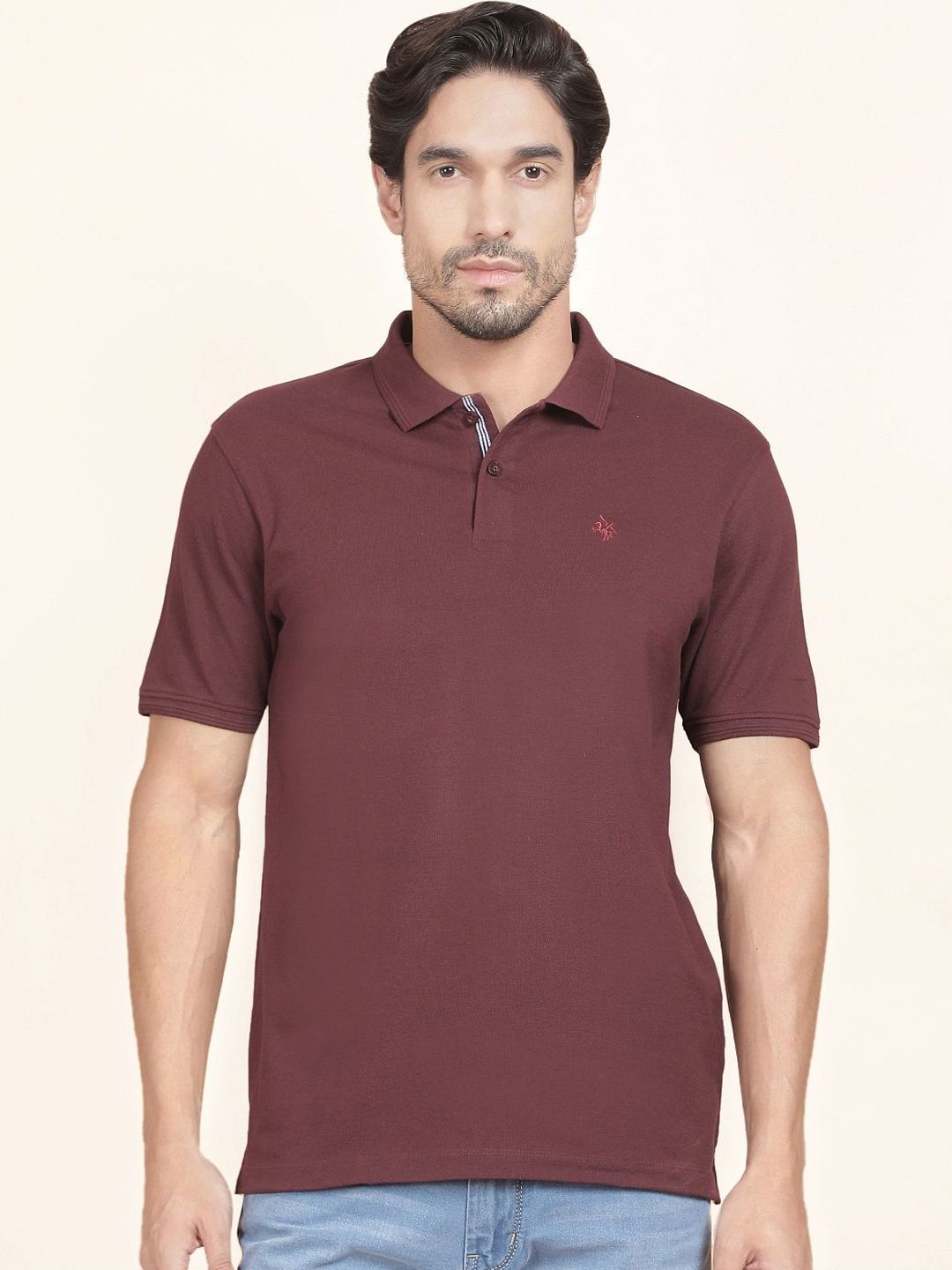 Cantabil Men Brand Logo Polo Collar T-shirt