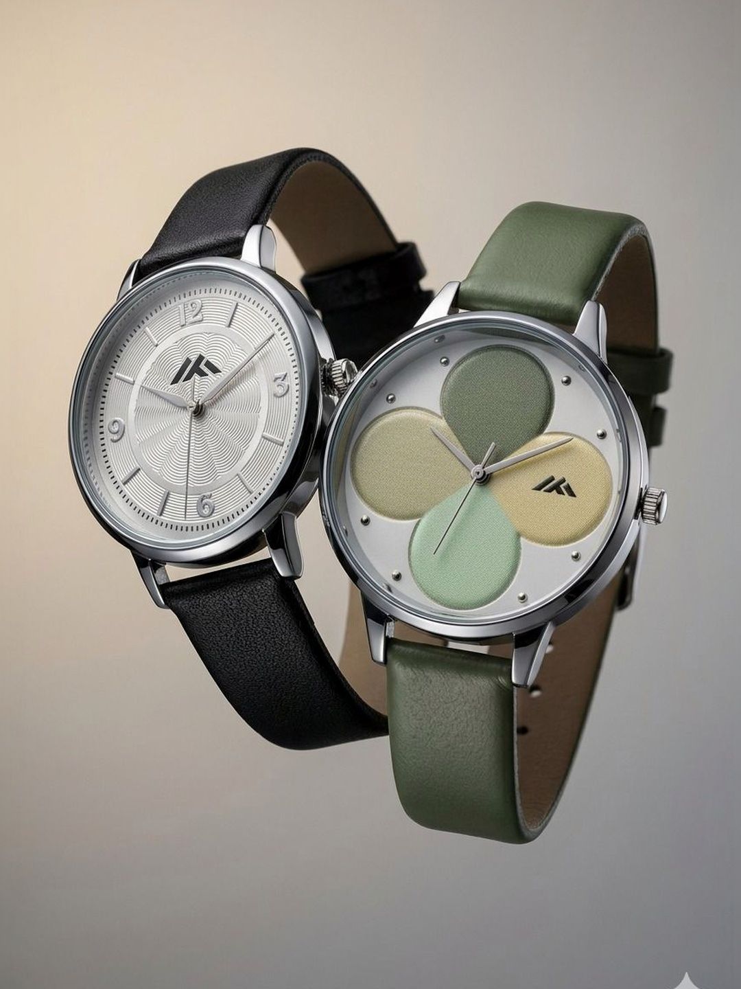 VIRAKTI Women Set Of 2 Dial & Leather Straps Analogue Watch
