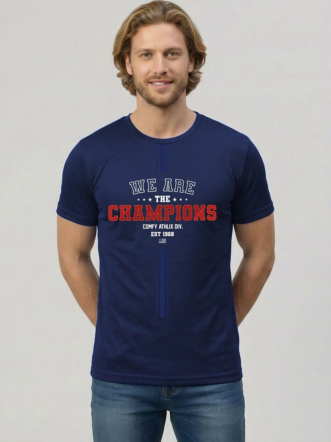 AMUL COMFY Printed Round Neck Regular Lounge T-Shirt