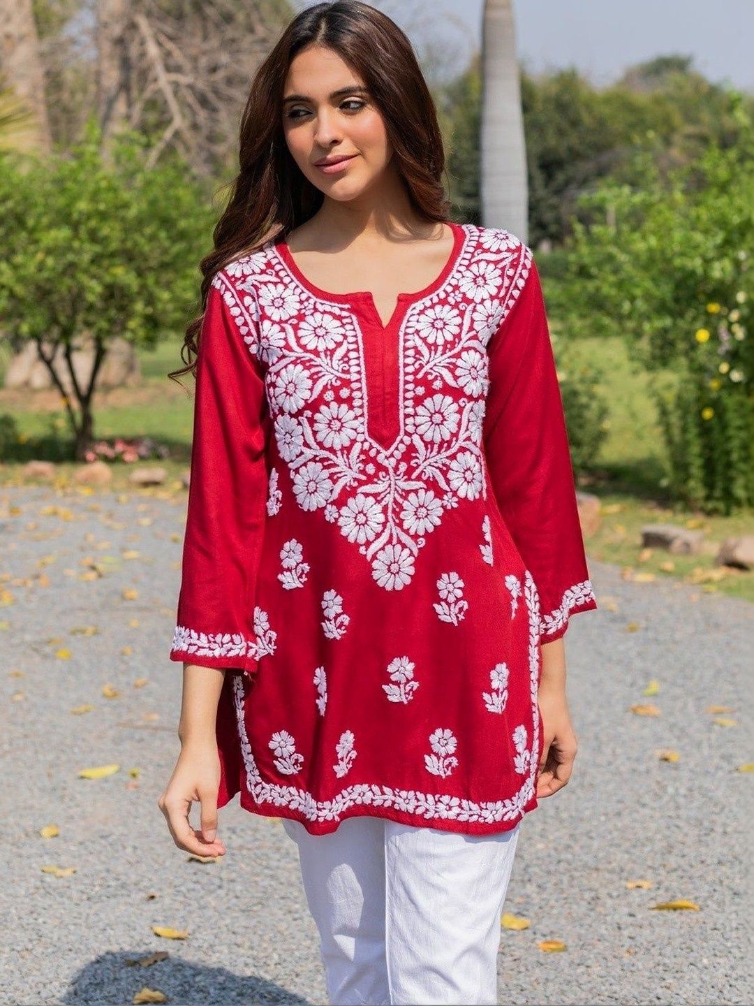 Anouk X fwd Viscose Rayon Embroidered Tunic