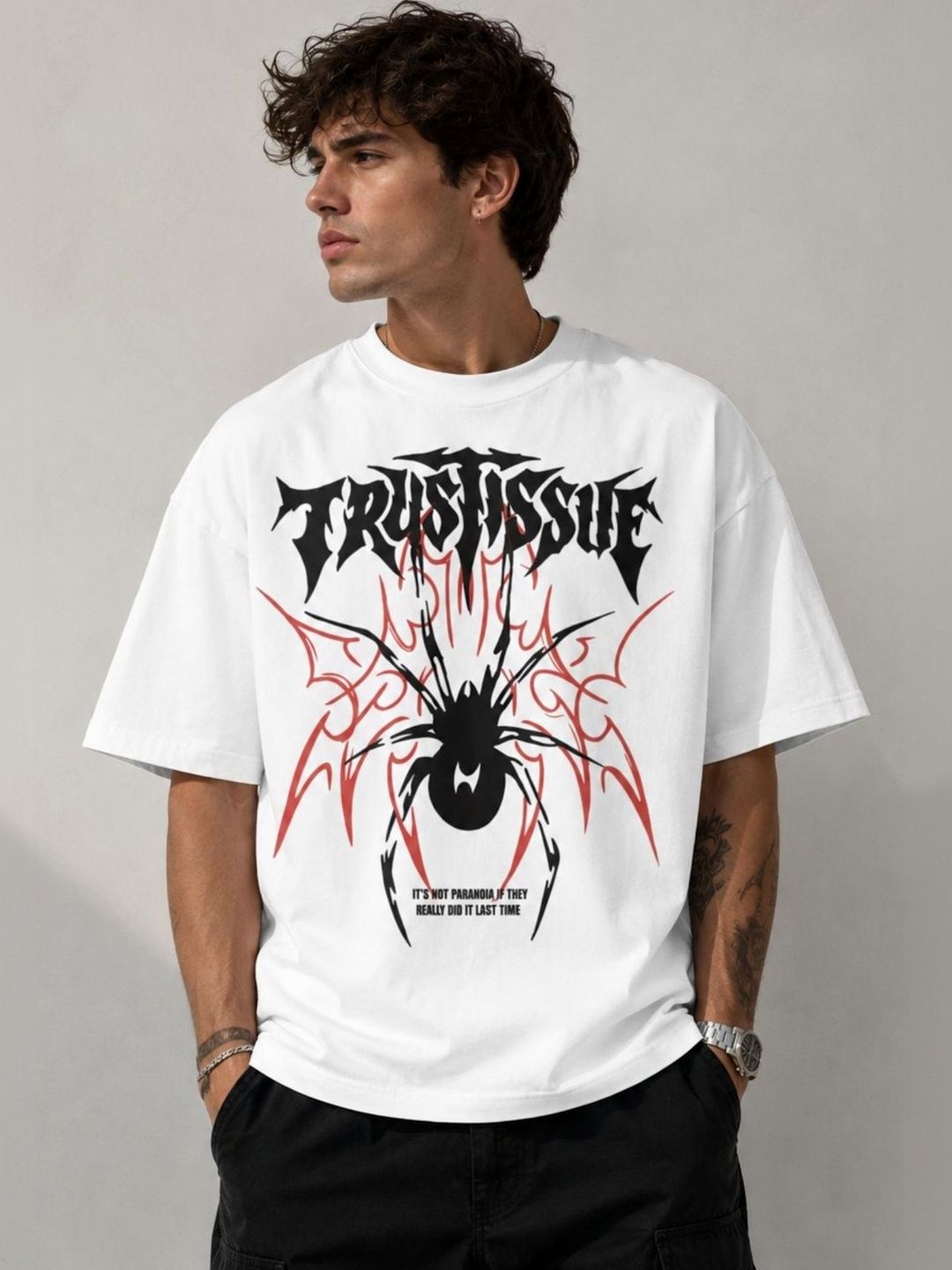 CAPTCHA Men Printed Drop-Shoulder Sleeves Pure Cotton T-shirt