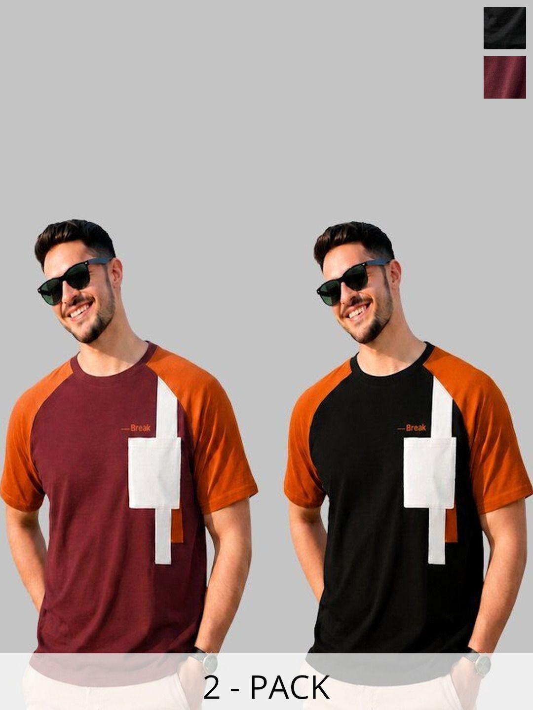 REYA Men 2 Colourblocked T-shirt
