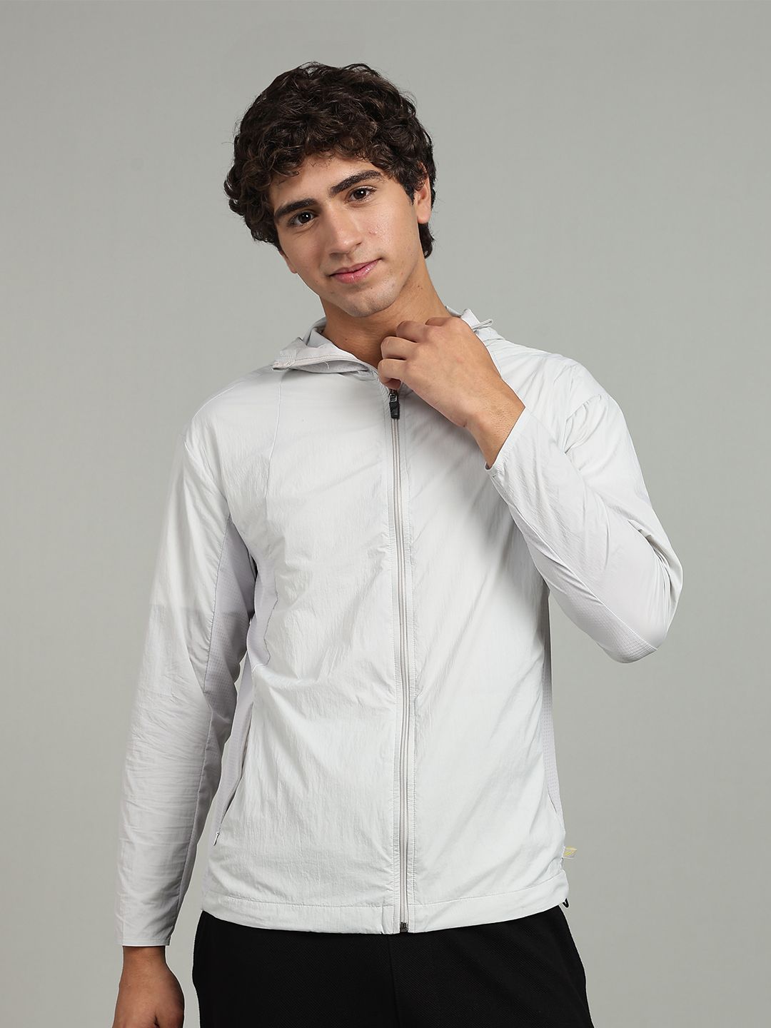 BLUE TYGA Men Lightweight Crop Outdoor Open Front Jacket