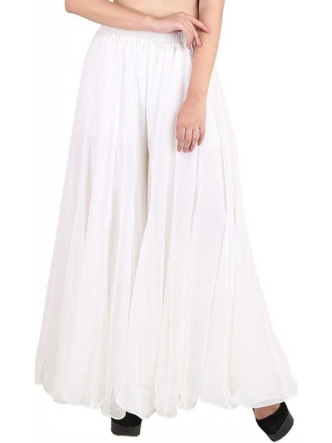 Farden Women Flared Handloom Georgette Ethnic Palazzos