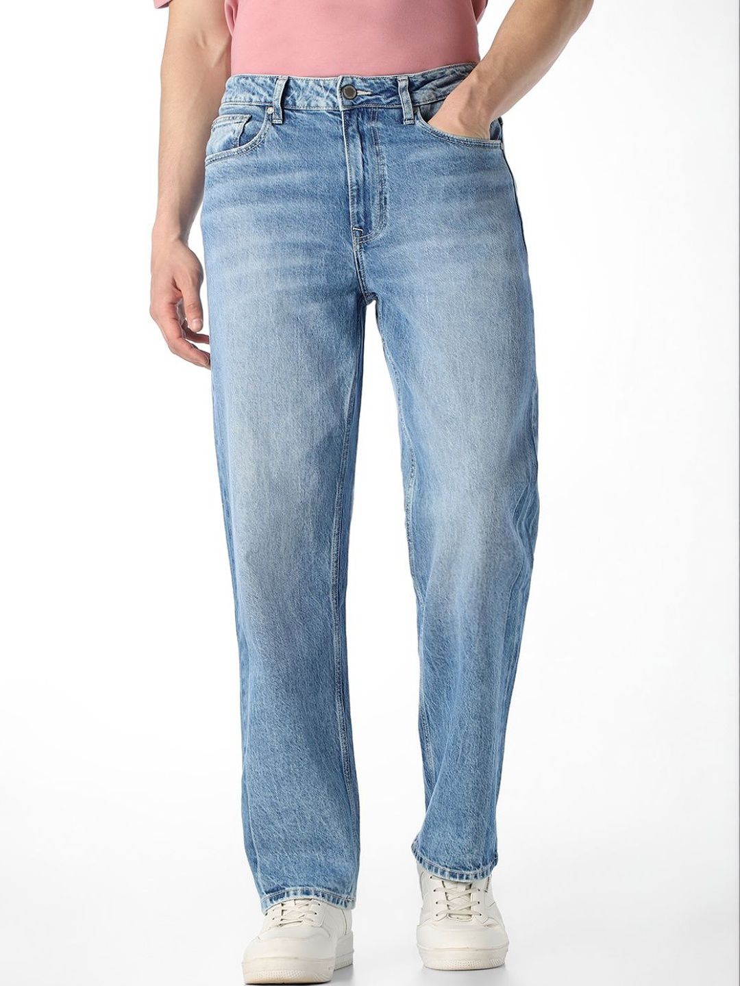 Wide Leg Low-Rise Light Fade Stretchable Jeans