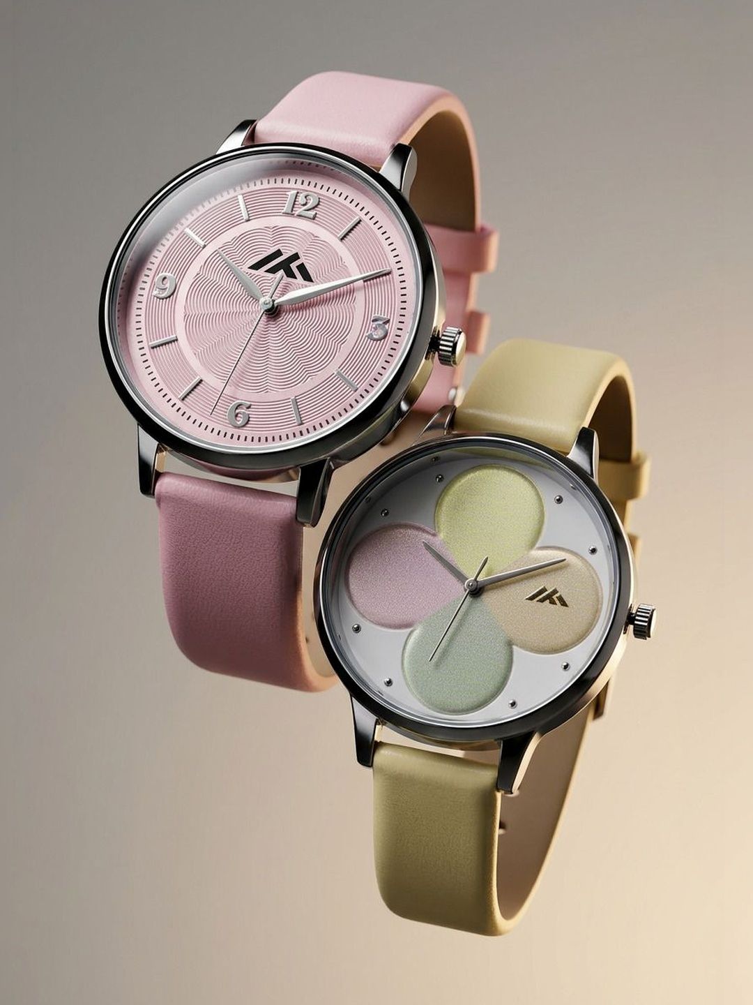 VIRAKTI Women Dial & Leather Straps Analogue Watch G-17-PINK-G-35-YELLOW-COMBO VIR