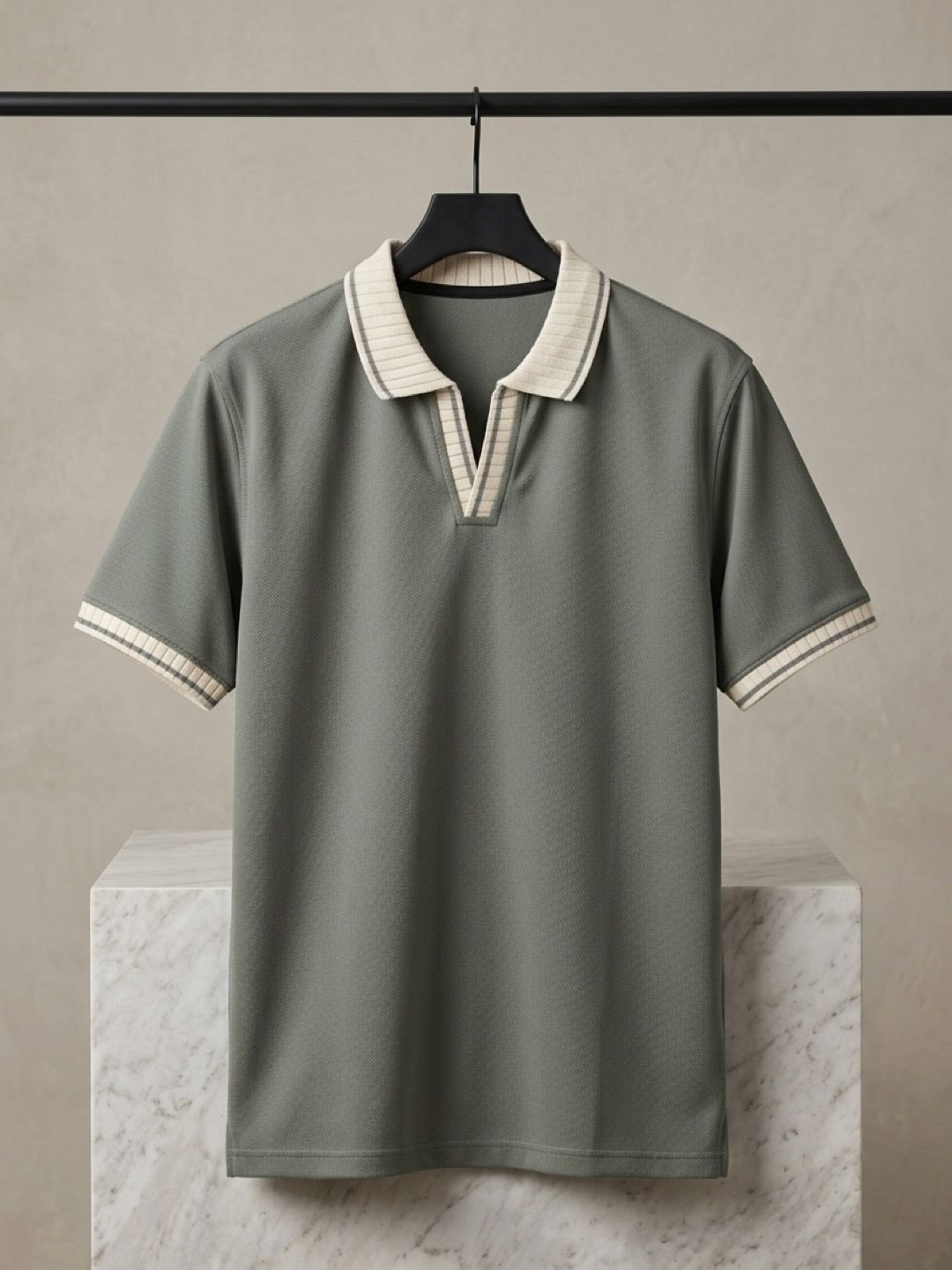 HERE&NOW Men Polo Collar T-shirt
