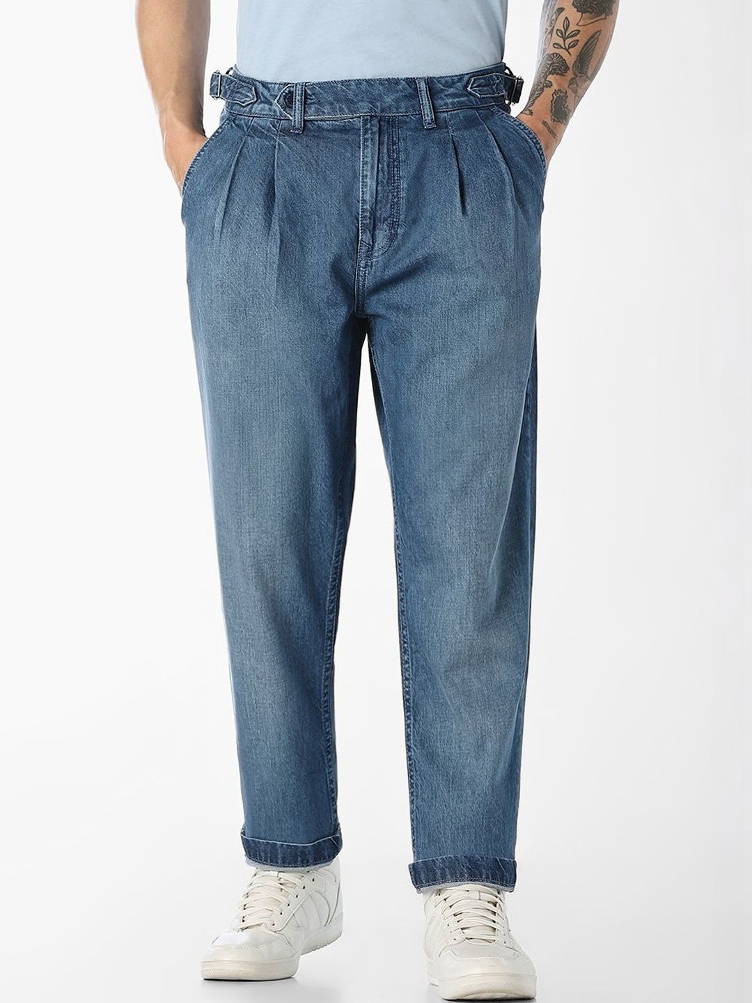Slim Fit Mid-Rise Light Fade Cotton Jeans
