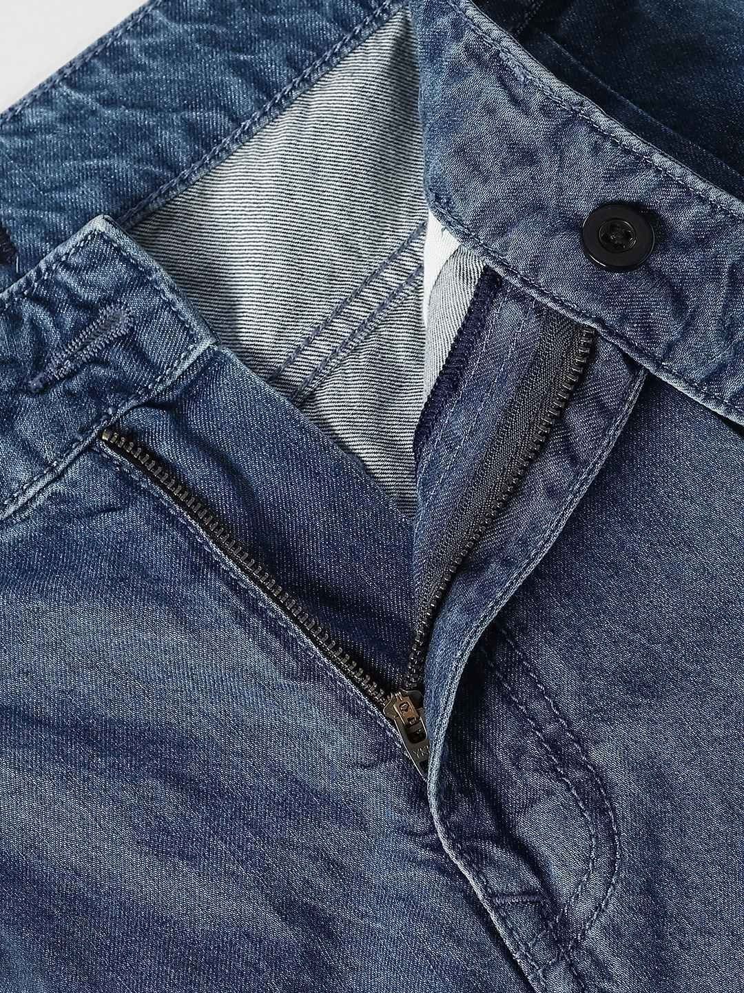 Slim Fit Mid-Rise Light Fade Cotton Jeans