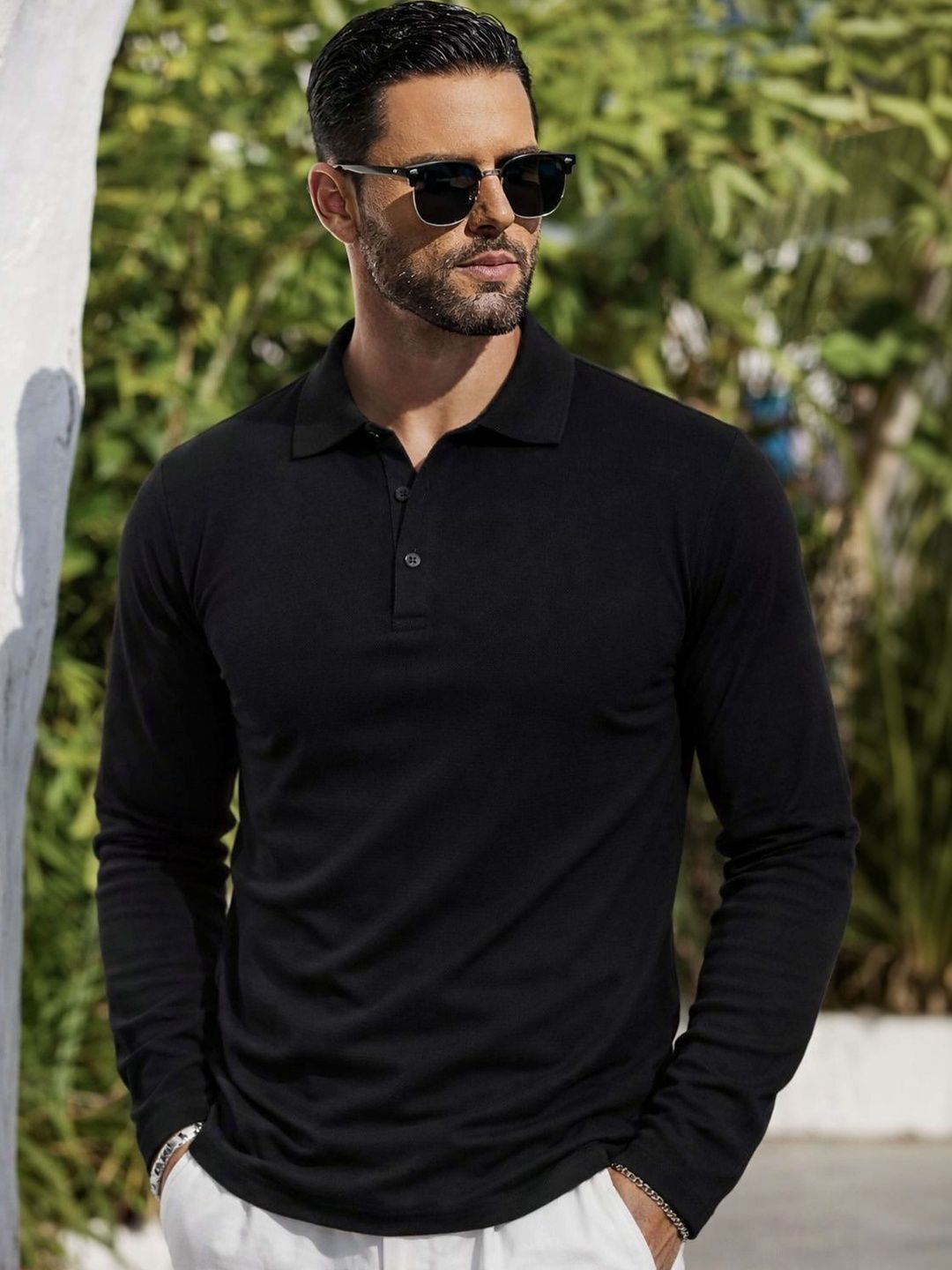PATOIS Men Polo Collar T-shirt