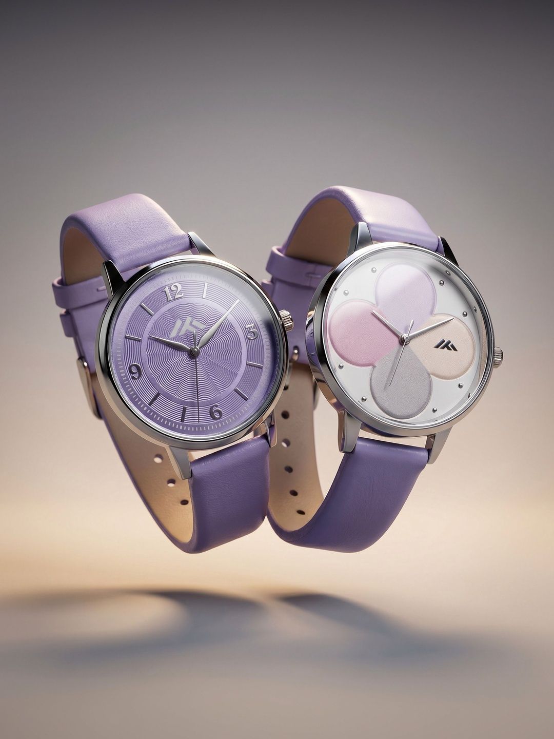 VIRAKTI Women Brass Dial & Leather Straps Analogue Watch G-17-PURPLE-G-35-PURPLE-COMBO VIR