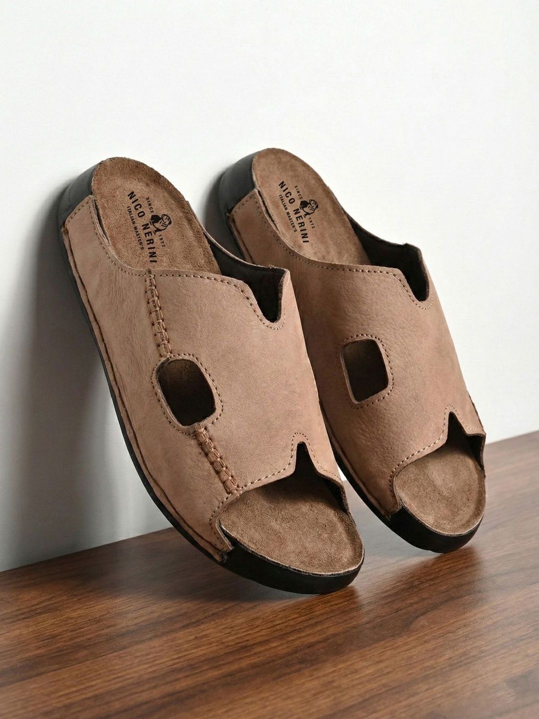 NICO NERINI Men Leather Comfort Sandals