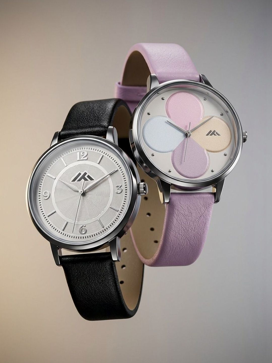 VIRAKTI Women Brass Dial & Leather Straps Analogue Watch G-17-BLACK-G-35-PINK-COMBO VIR