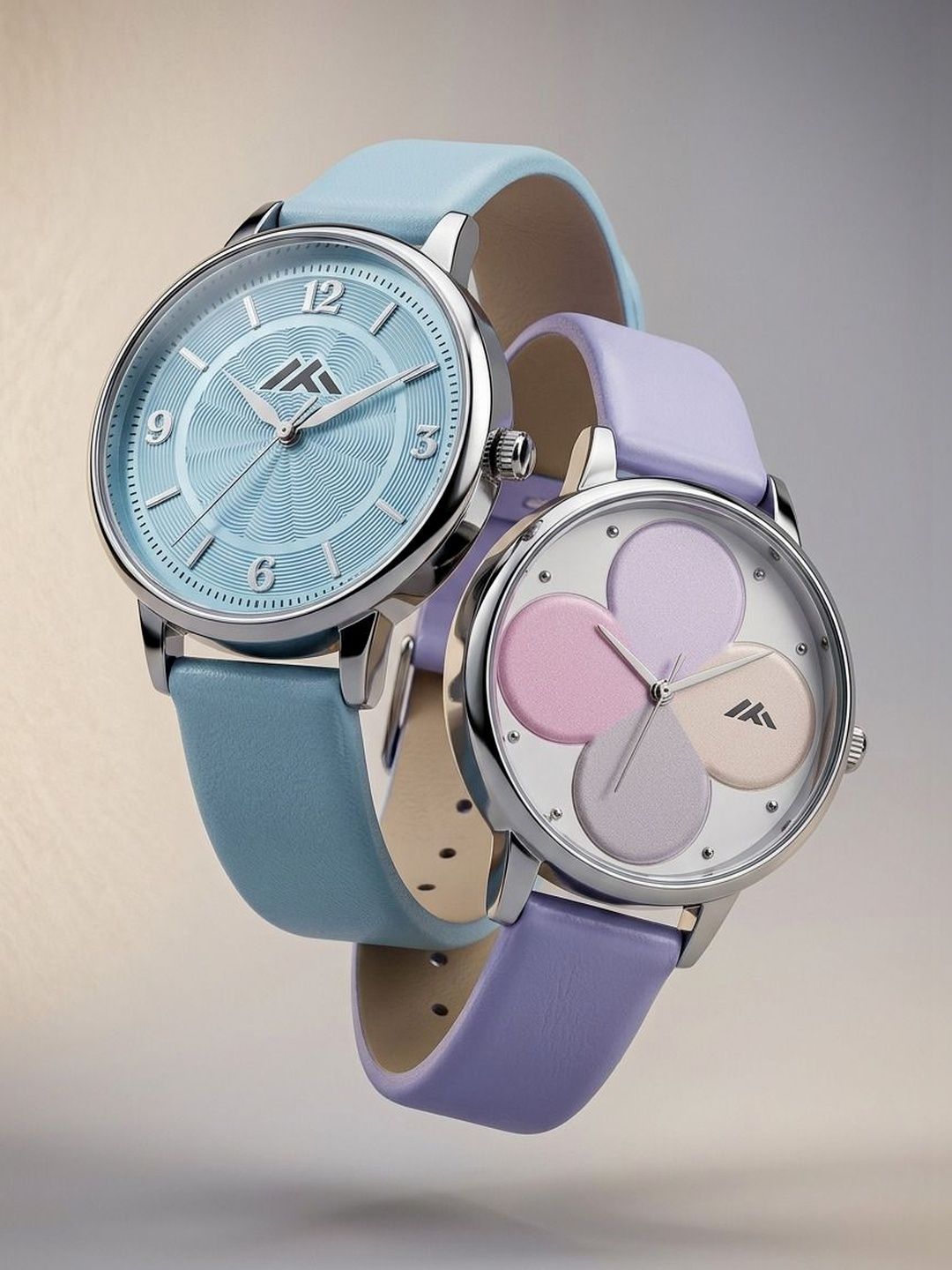 VIRAKTI Women Brass Dial & Leather Straps Analogue Watch G-17-SKY BLUE-G-35-PURPLE-COMBO VIR
