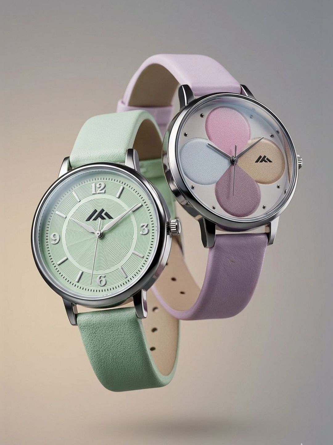 VIRAKTI Women Brass Printed Dial & Leather Straps Analogue Watch G-17-LITE GREEN-G-35-PINK-COMBO VIR