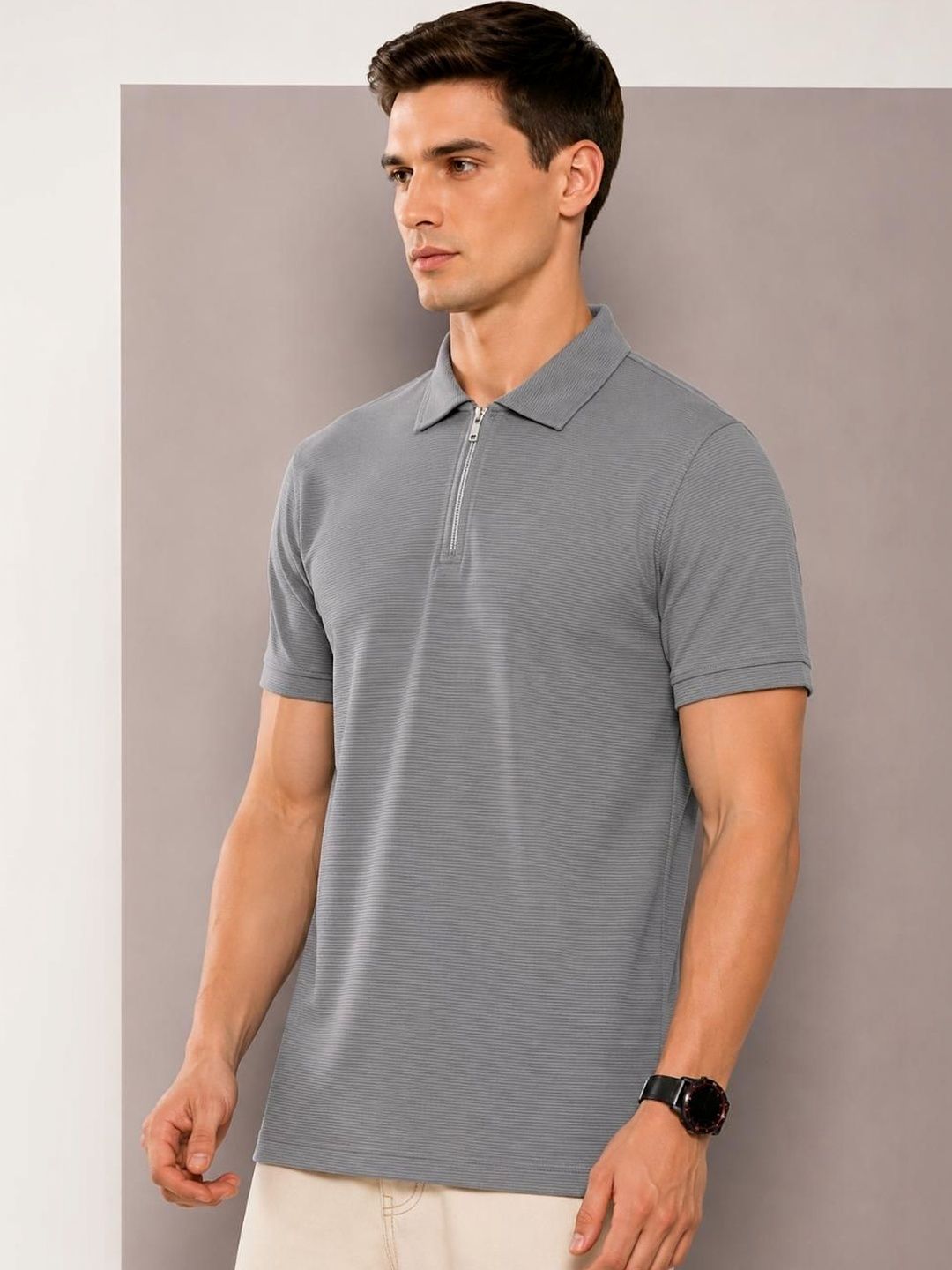 UTCV Men Polo Collar T-shirt