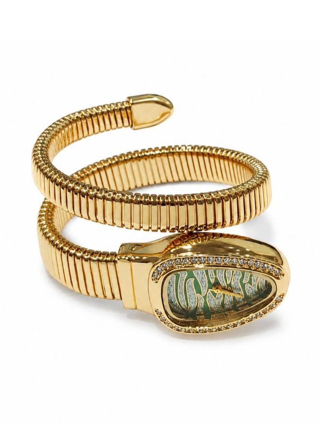 VIEN Stainless Steel Gold-Plated Analogue Oval Shaped Bracelet Style Watch