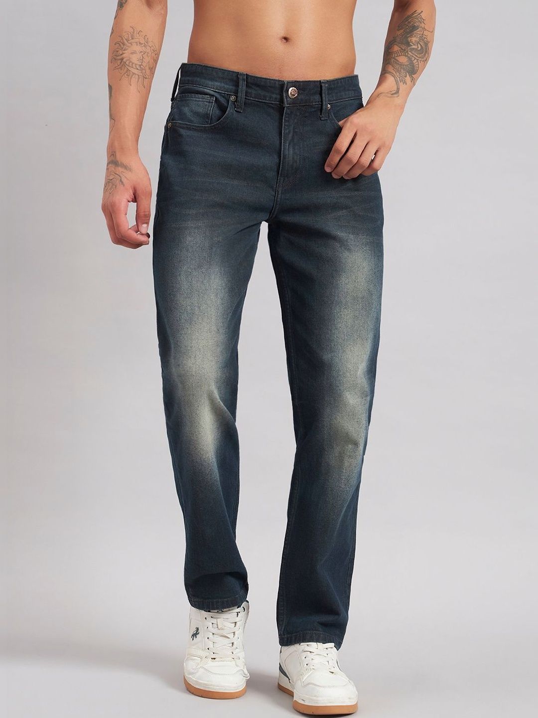 Sand Dunes Men Jean Straight Fit Mid-Rise Light Fade Jeans