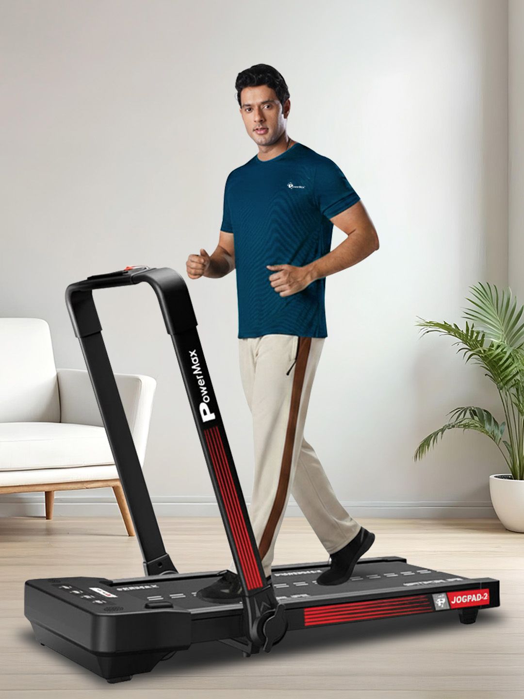 PowerMax Fitness PowerMax Fitness JogPad-2 (4.0 HP) 2 & 1 Compact Foldable Treadmill With Remote Control