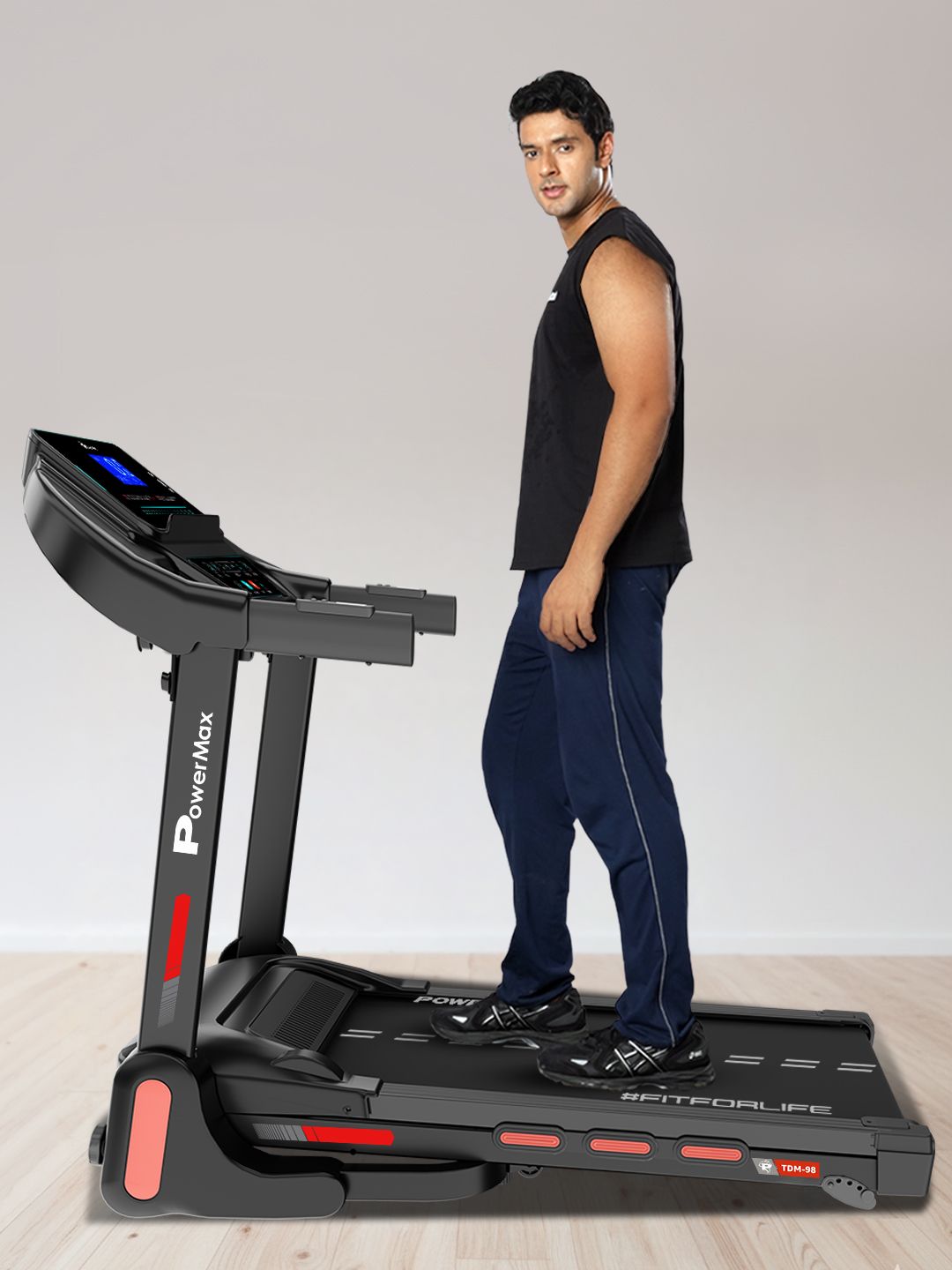 Buy PowerMax Fitness TDM-98 4HP Foldable Treadmill Shock