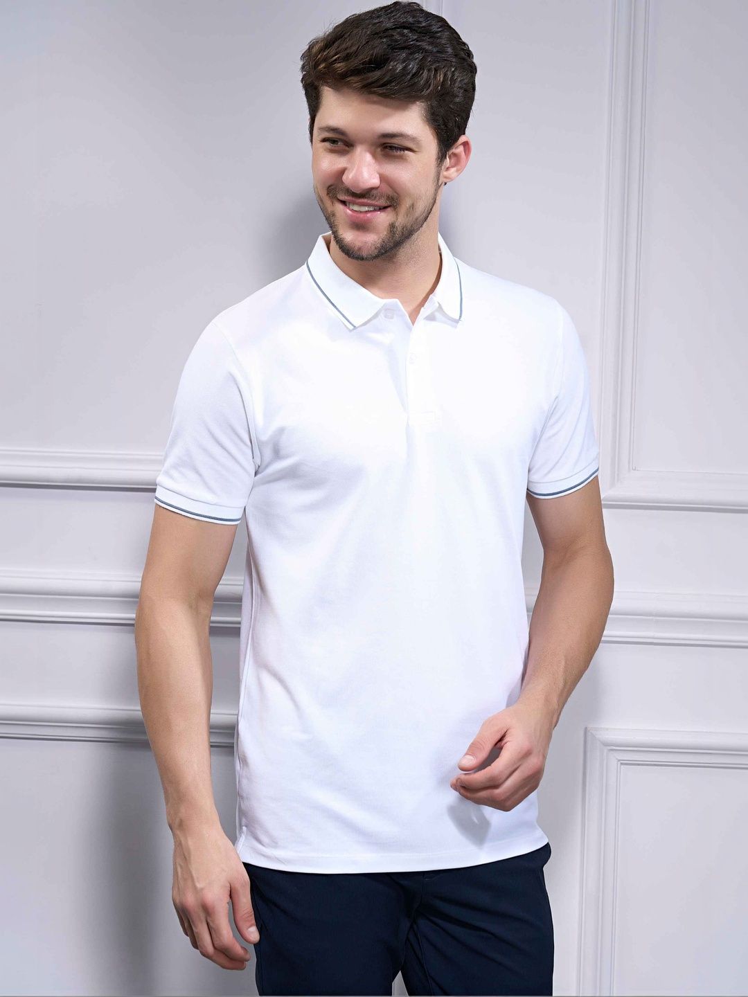 MAXZONE Men Polo Collar T-shirt