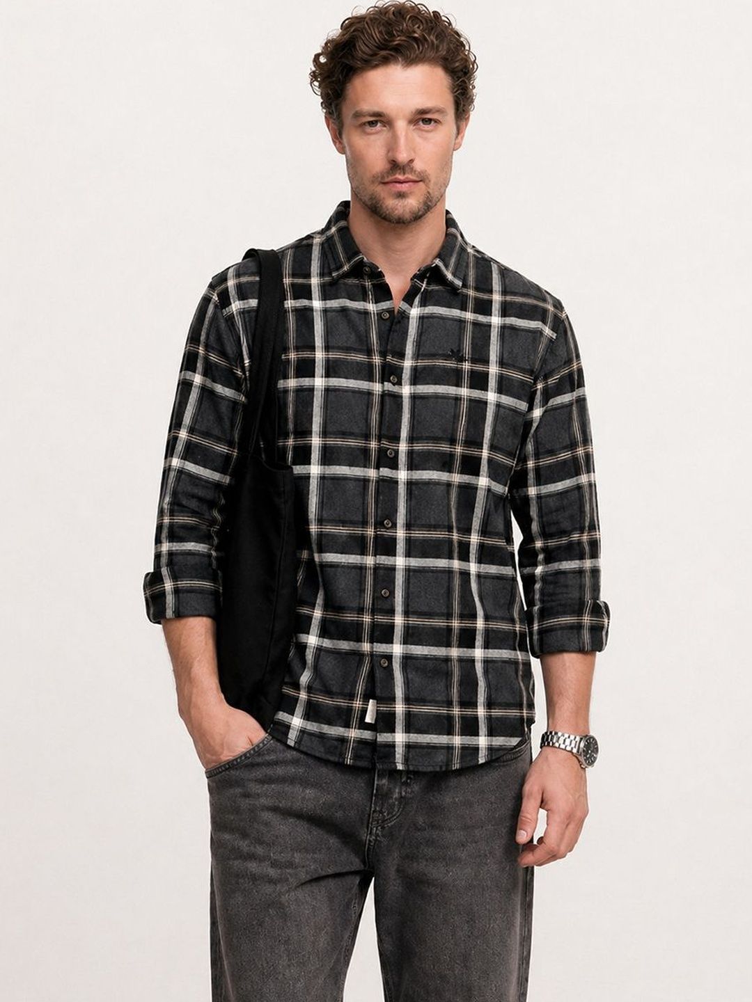 WROGN Men Comfort Checked Casual Shirt