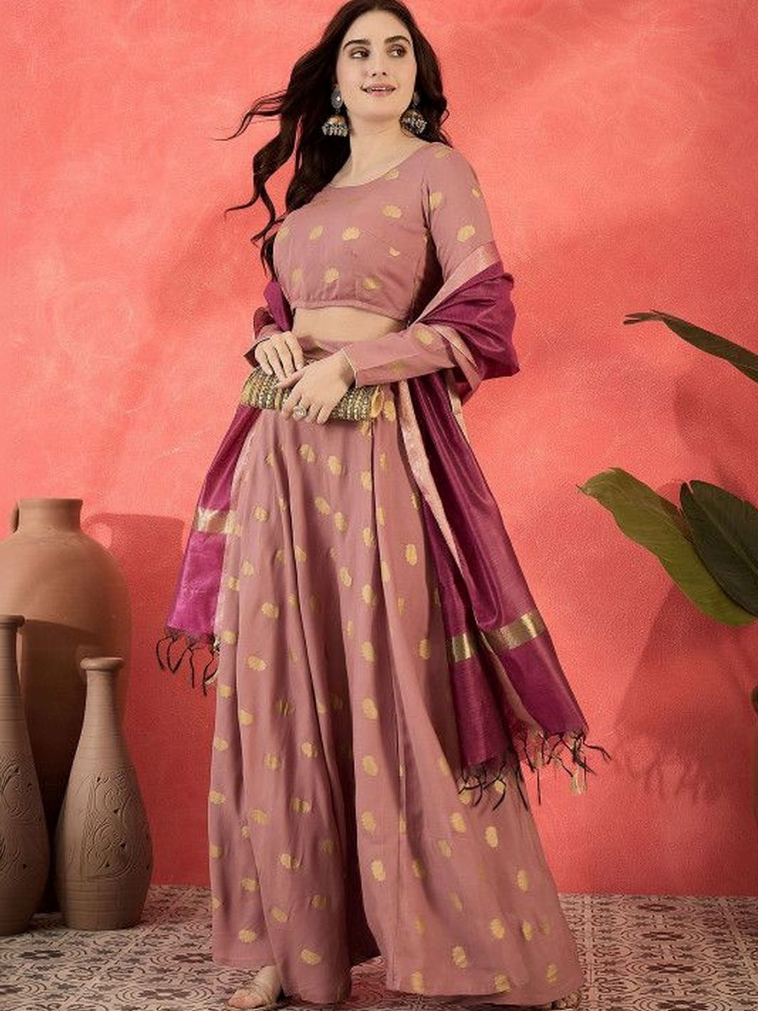 AKS Embellished Ready to Wear Lehenga & Blouse With Dupatta