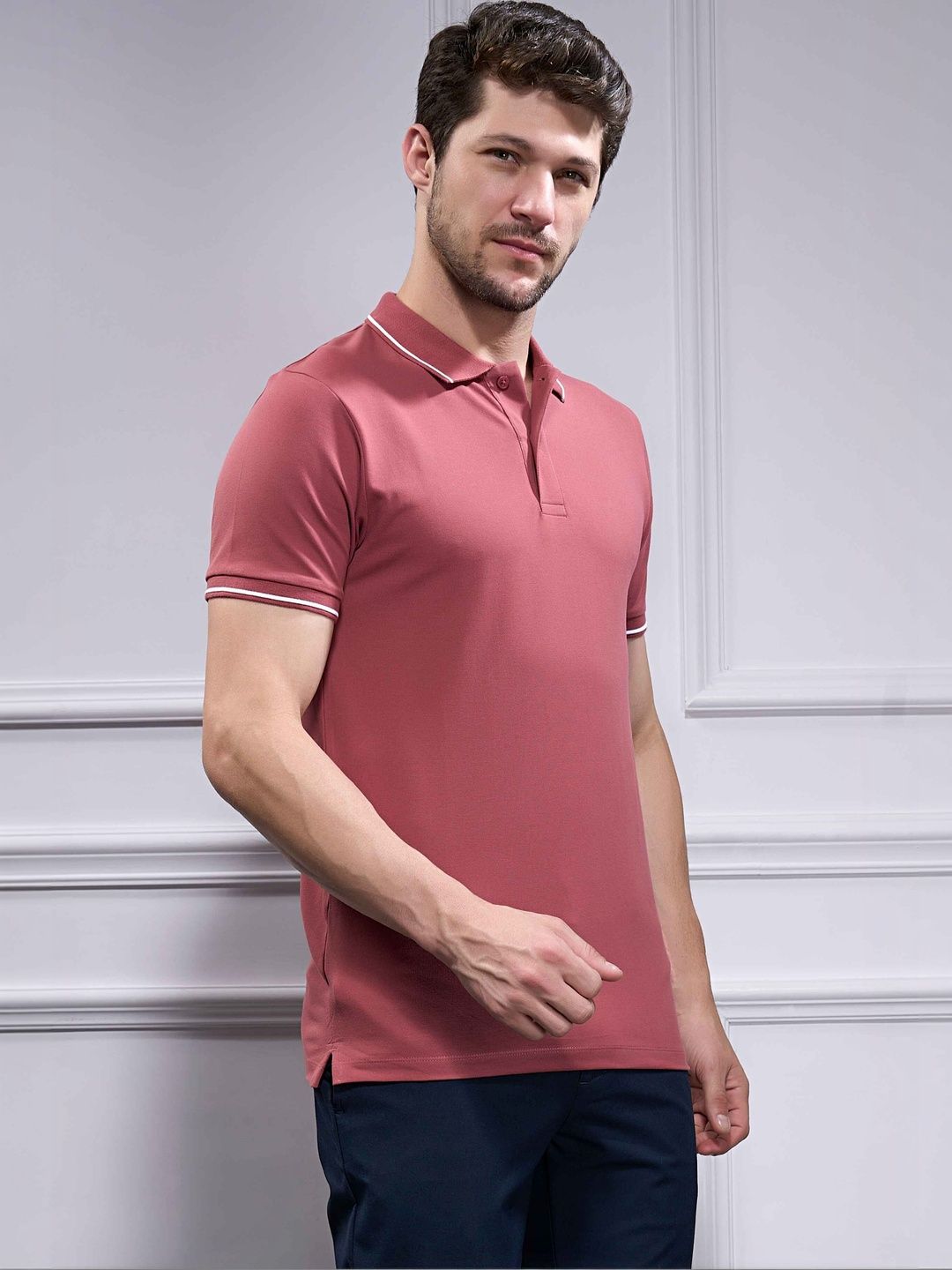 MAXZONE Men Polo Collar T-shirt