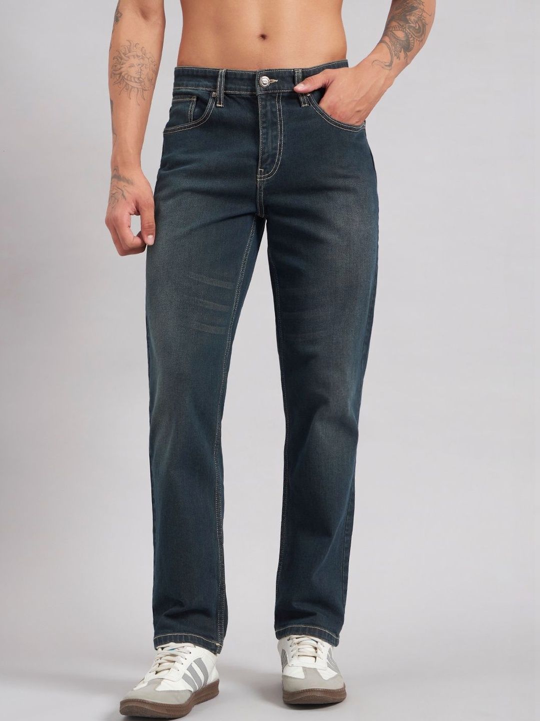 Sand Dunes Men Jean Straight Fit Mid-Rise Light Fade Jeans