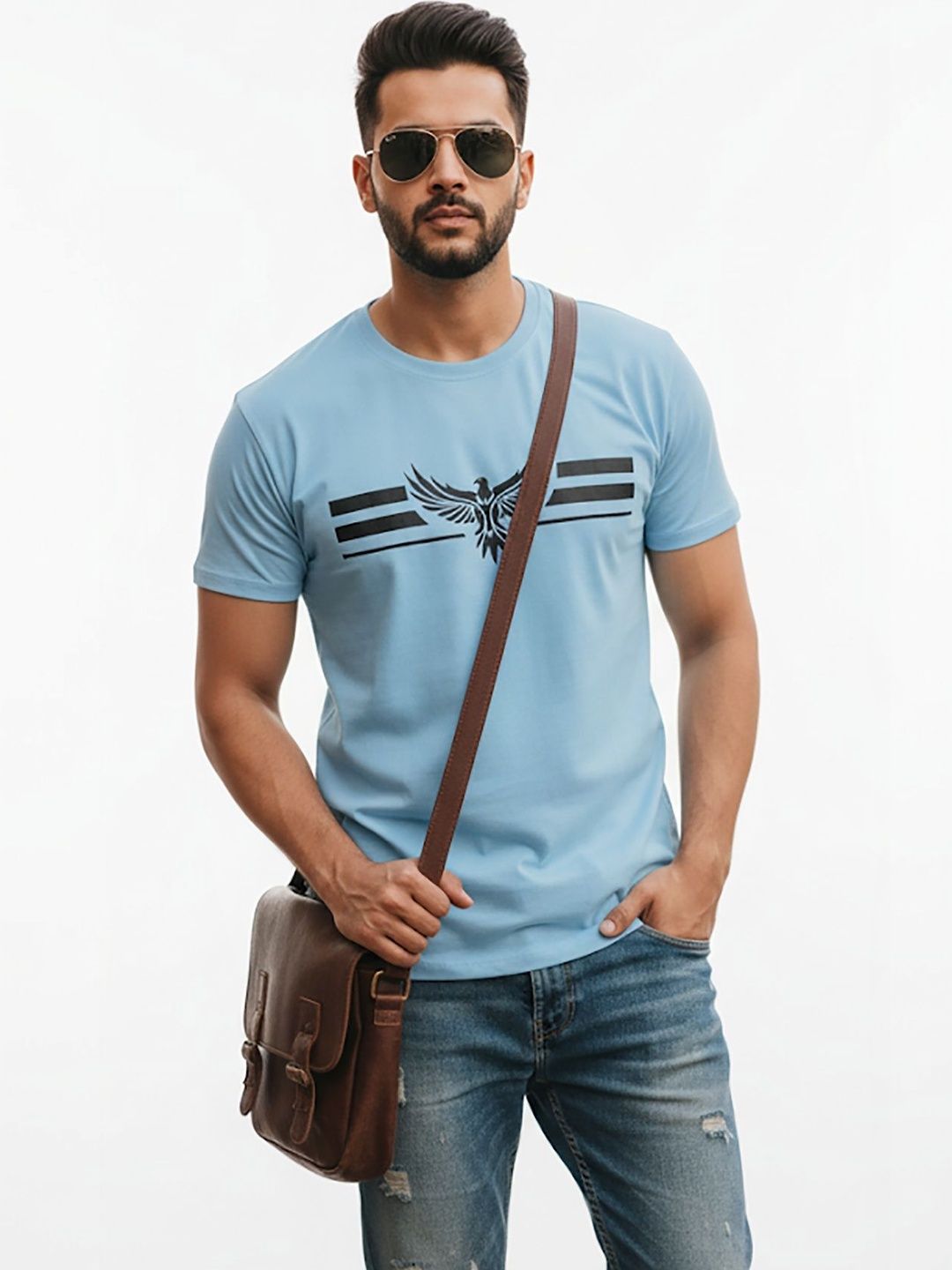 Trihi Fashion Men Printed T-shirt