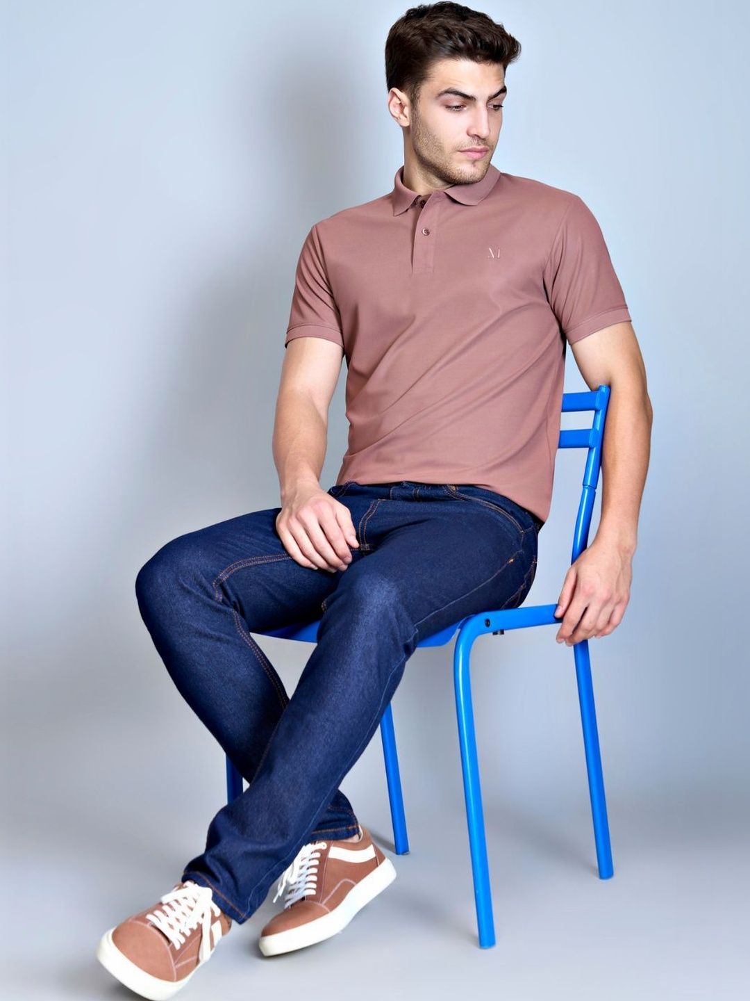 MAXZONE Men Brand Logo Polo Collar T-shirt