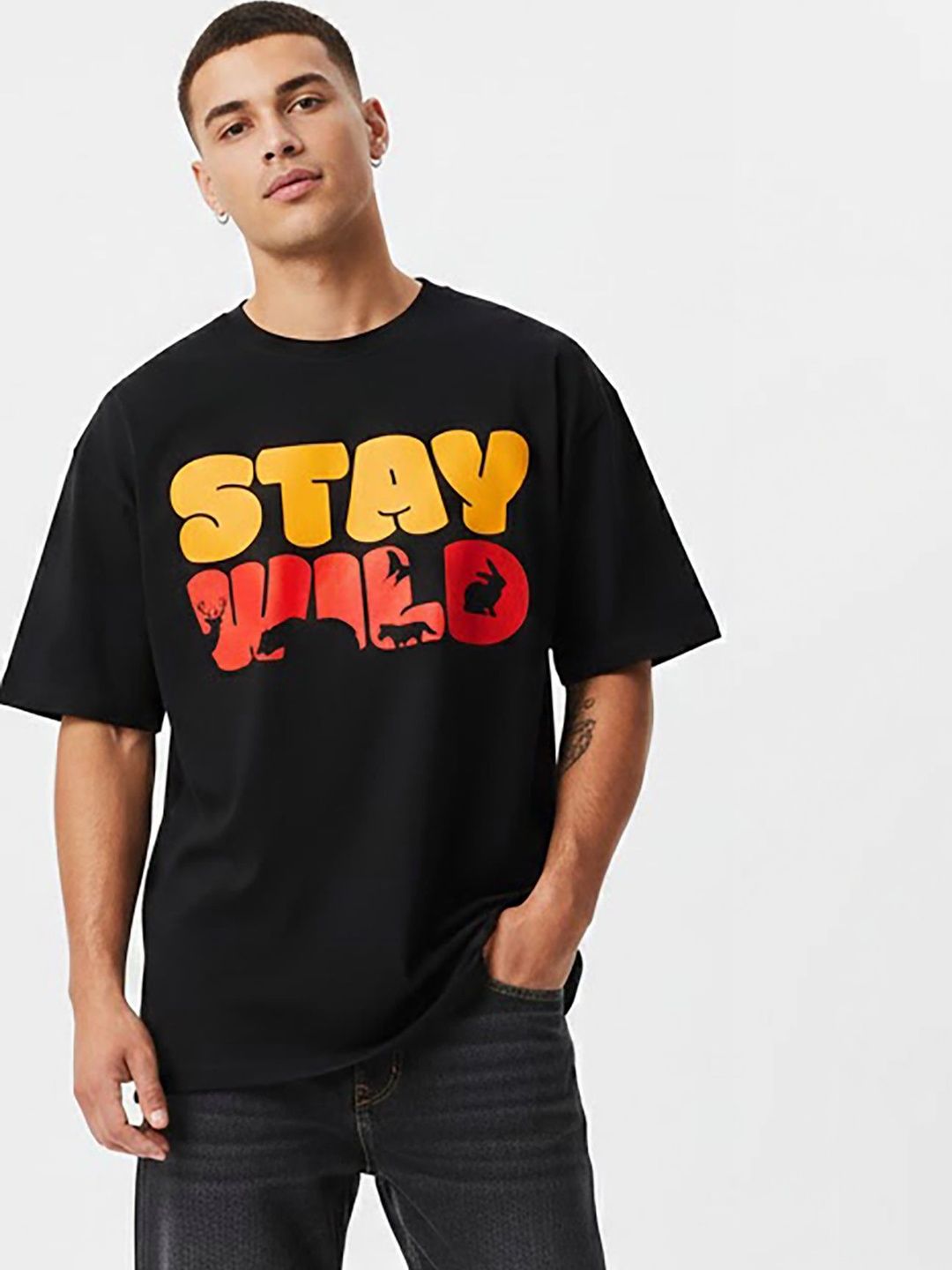 Trihi Fashion Men Typography Printed T-shirt