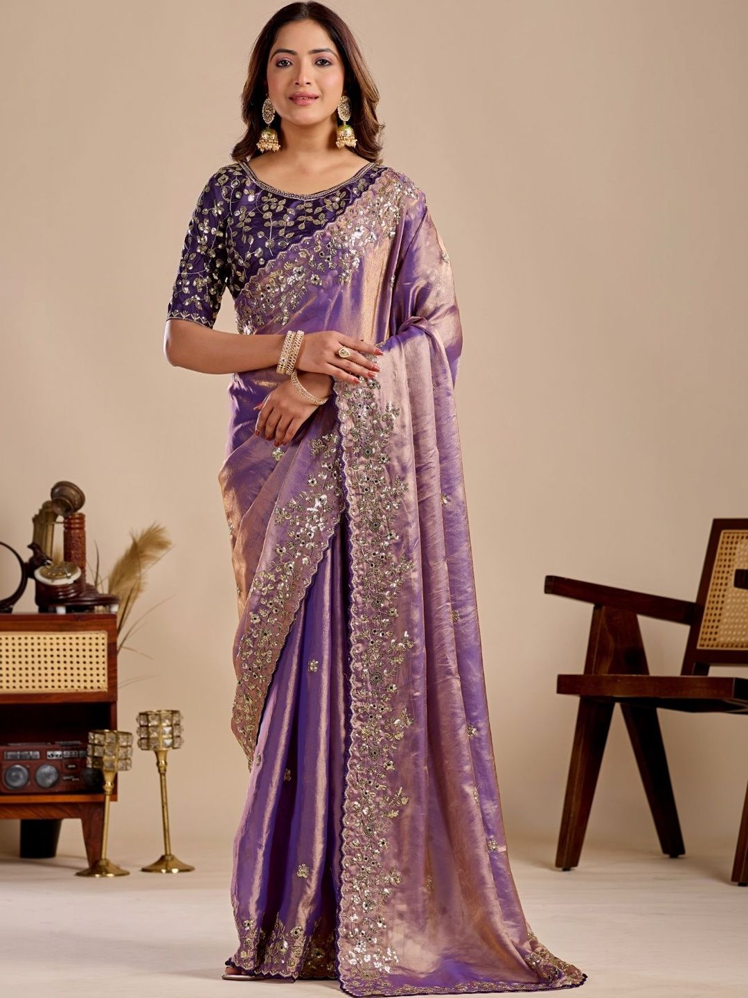 Gownwala Embellished Mysore Silk Saree