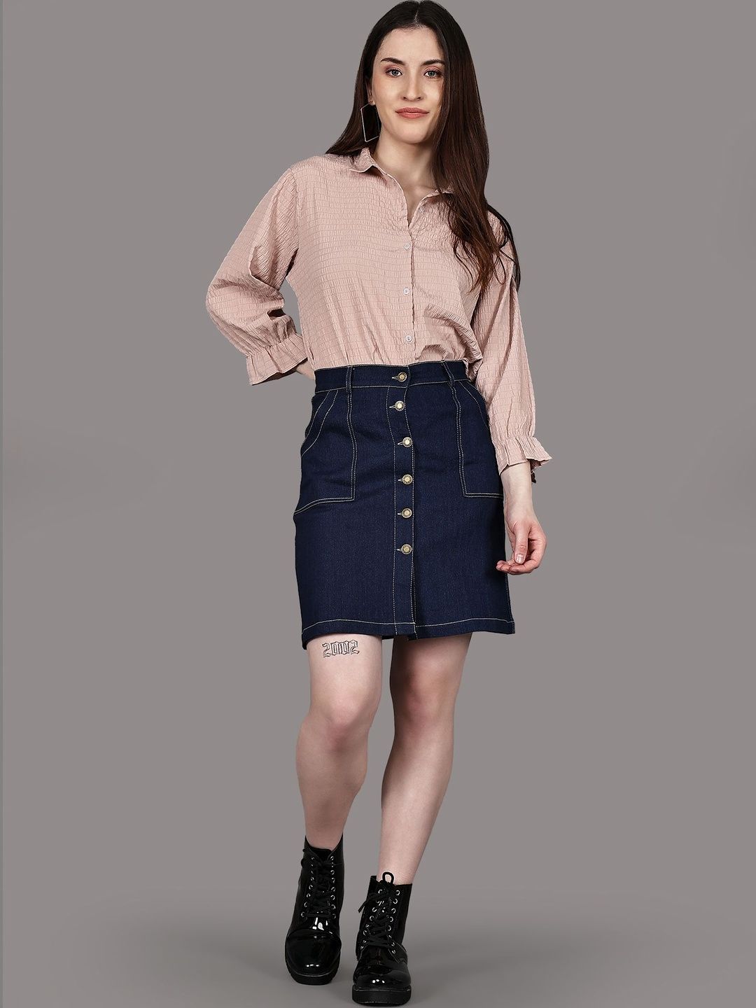 Roadster Women Denim Mini A-Line Skirt