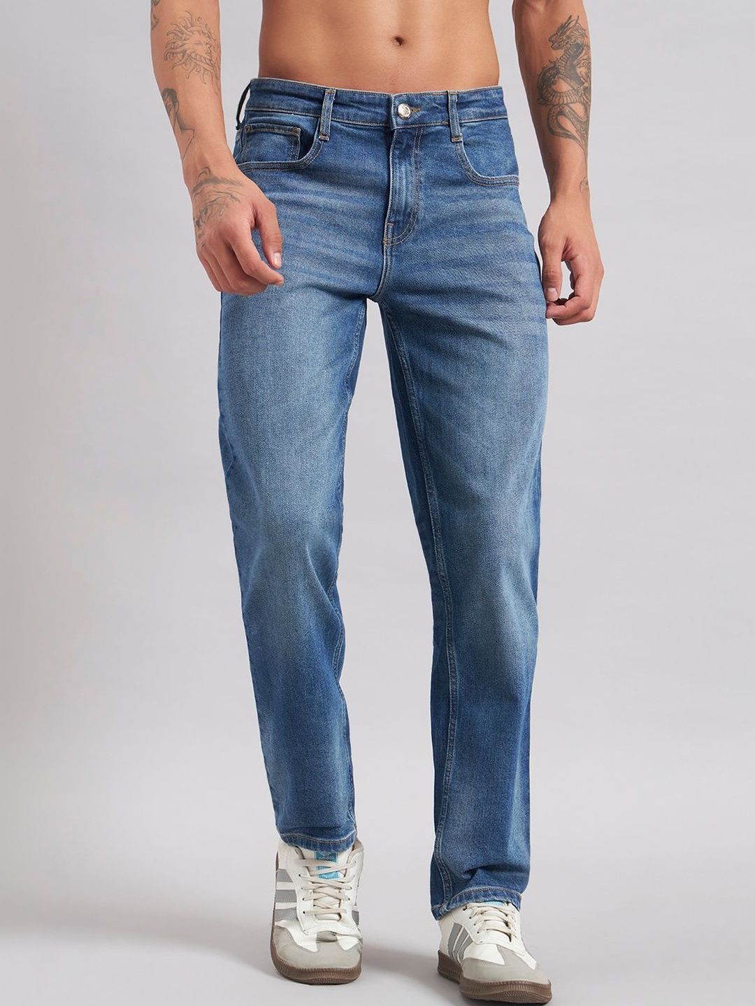 Sand Dunes Men Jean Straight Fit Mid-Rise Light Fade Jeans