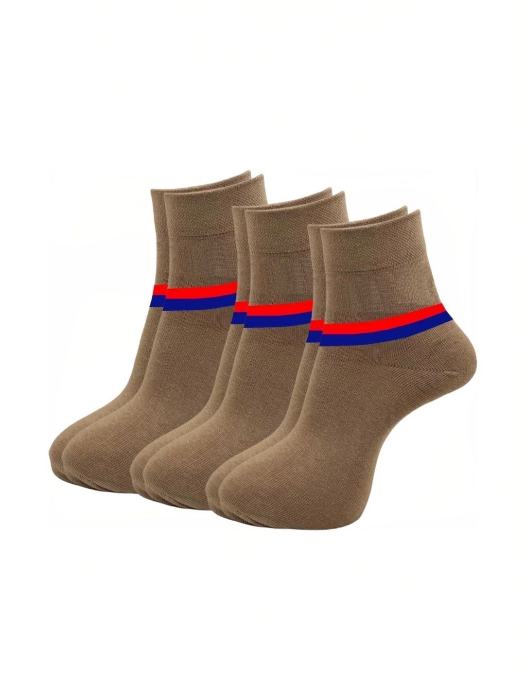 akeet trend Men Pack of 3 Cotton Assorted Colourblocked Ankle Length Socks