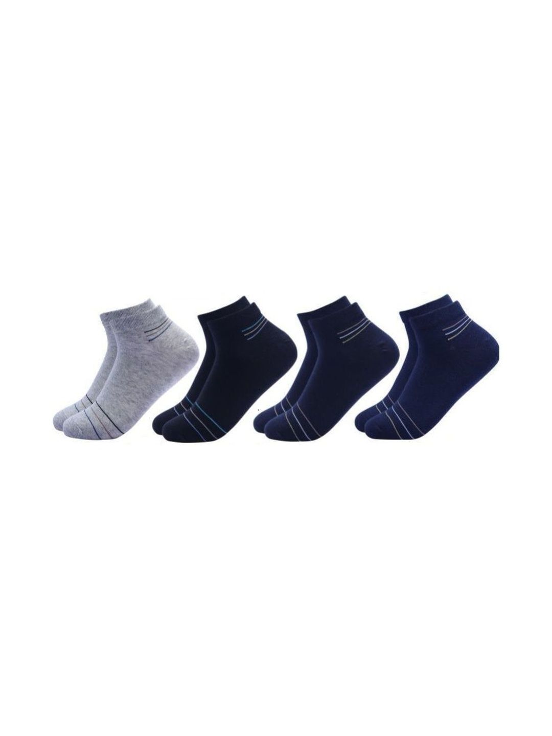 Akeeta Men Pack of 4 Cotton Assorted Striped Ankle Length Socks