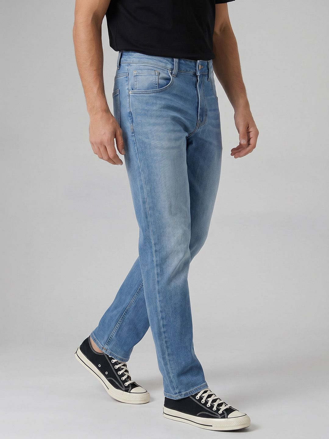 SPYKAR Spykar Men Chico Mid Rise Comfort Fit Light blue  Jeans