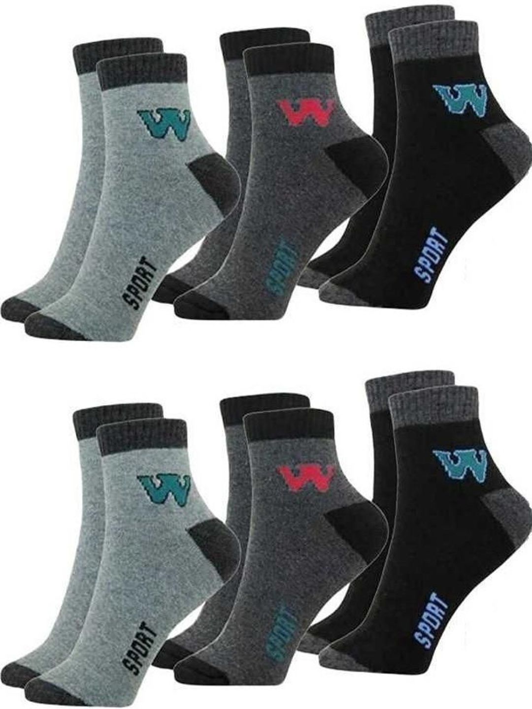 Akeeta Men Pack of 6 Cotton Assorted Patterned Ankle Length Socks