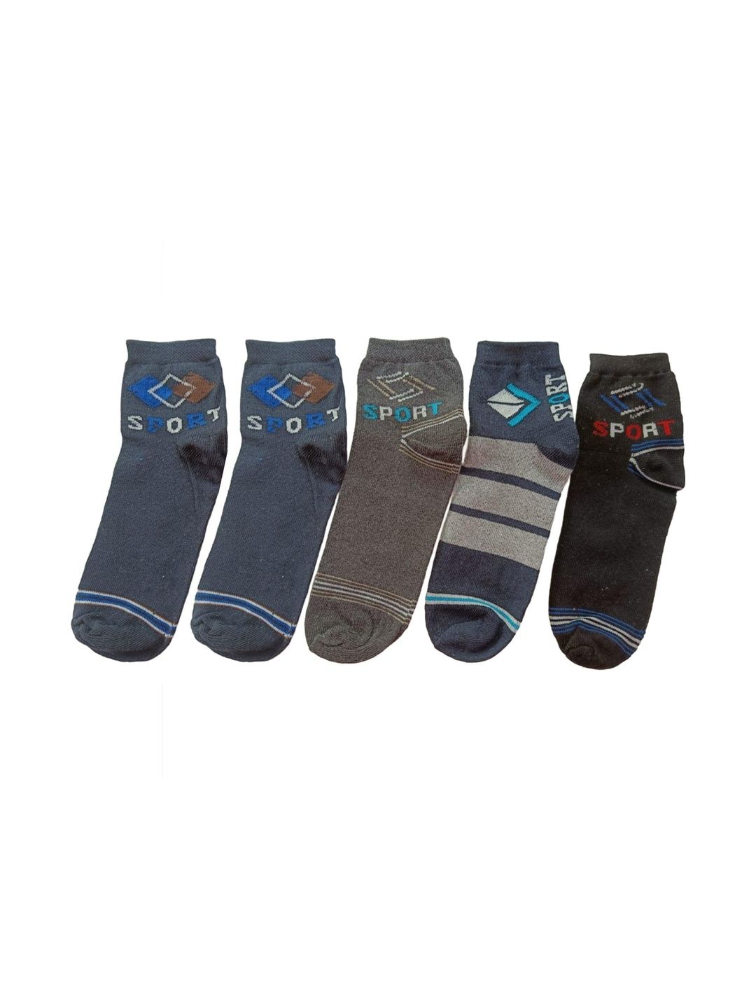 akeet trend Men Pack of 5 Cotton Assorted Patterned Above Ankle Socks