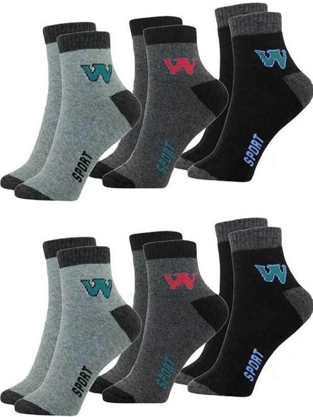 akeet trend Men Pack of 6 Cotton Assorted Patterned Ankle Length Socks