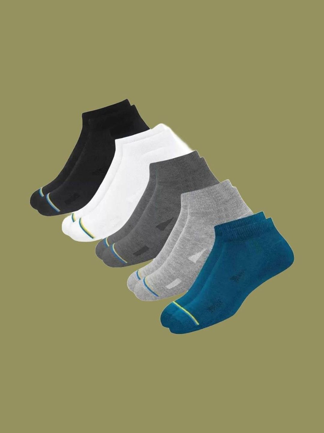 Akeeta Men Pack of 10 Cotton Assorted Ankle Length Socks