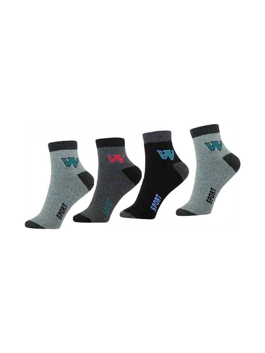 Akeeta Men Pack of 4 Cotton Assorted Colourblocked Ankle Length Socks