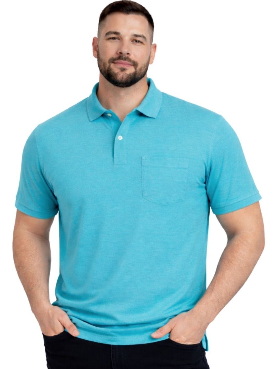 SMAN Men Plus size Polo Collar Pockets T-shirt