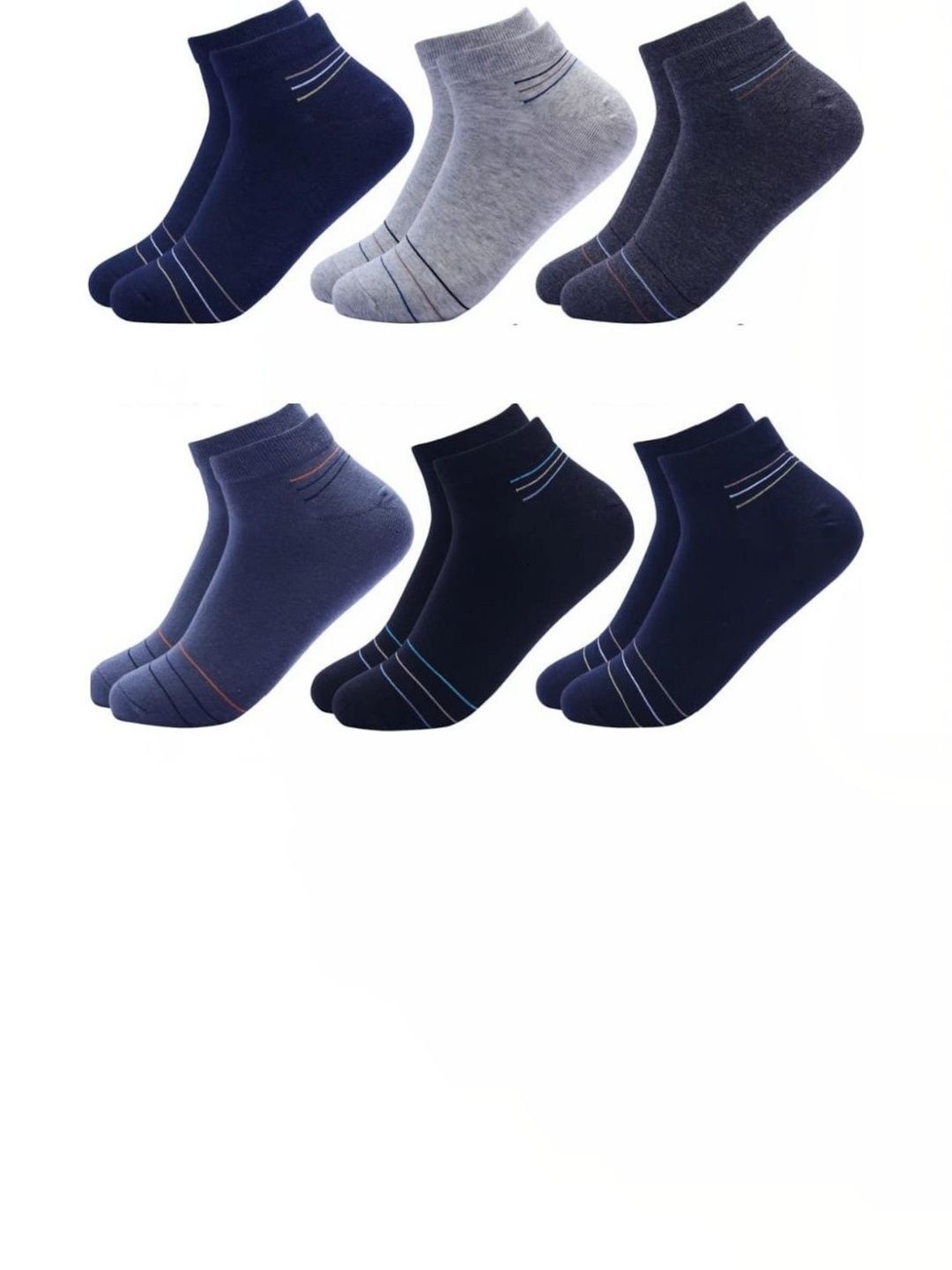 akeet trend Men Pack of 6 Cotton Assorted Striped Ankle Length Socks