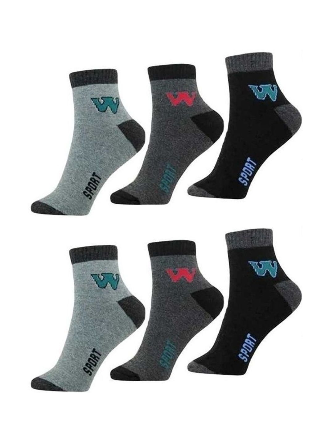 akeet trend Men Pack of 6 Cotton Assorted Colourblocked Ankle Length Socks