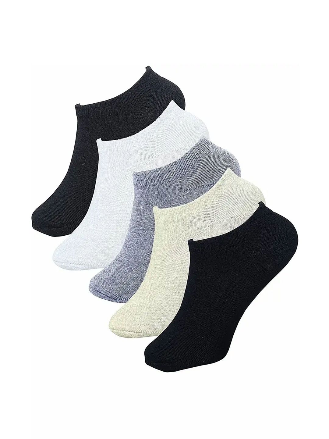 Akeeta Men Pack of 5 Cotton Assorted Shoe Liners Socks